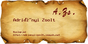 Adriányi Zsolt névjegykártya
